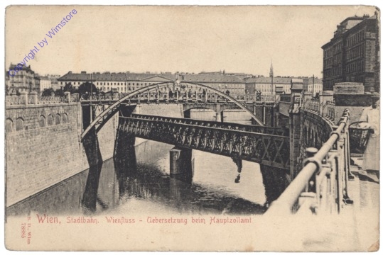 ak135924 Wien 1, Stadtbahn, Wienfluss - Übersetzung beim Hauptzollamt