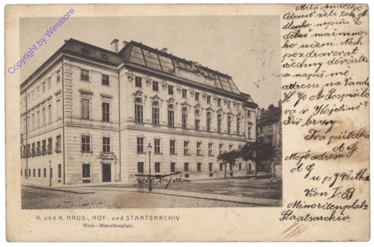 Wien 1, k. und k. Haus-, Hof- und Staatsarchiv, Minoritenplatz