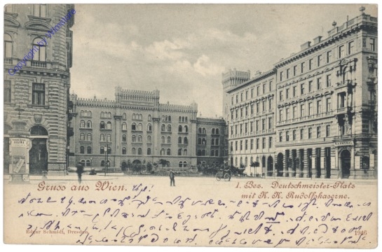 Wien 1, Deutschmeister-Platz mit K.k. Rudolfskaserne