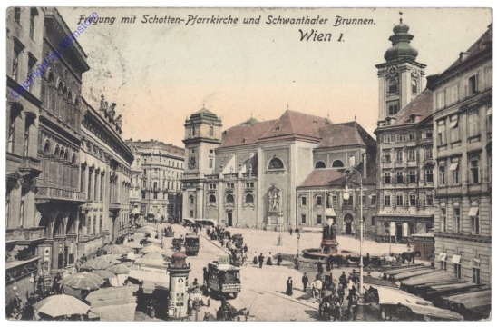 Wien 1, Freyung mit Schotten-Pfarrkirche und Schwanthaler Brunnen