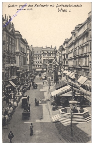 Wien 1, Graben gegen Kohlmarkt mit Dreifaltigkeitssäule