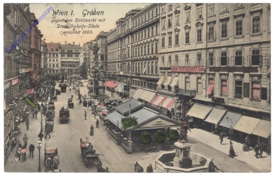 Wien 1, Graben gegen Kohlmarkt mit Dreifaltigkeitssäule