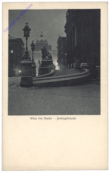 Wien 1, Justizpalast bei Nacht