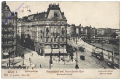 Wien 1, Aspernplatz mit Franz-Josefs-Quai, Wiesingerstraße, Ferdinands-Brücke, Marien-Brücke