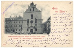 Wien 1, Franziscanerplatz mit Moses-Brunnen u. Kirche z.h. Hironimus