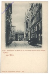 Wien 1, Schwertgasse mit Kirche zu St. Maria am Gestade (Maria Schnee)