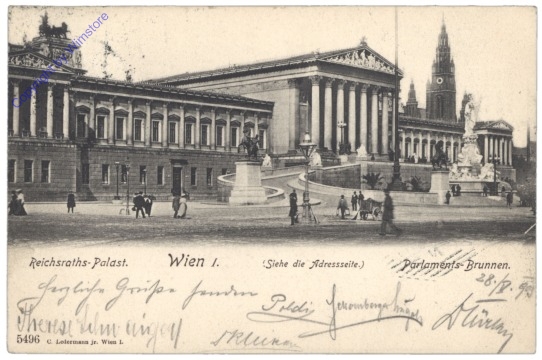 ak136537 Wien 1, Reichsraths-Palast, Parlamentsbrunnen