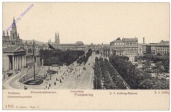 Wien 1, Parlamentsgebäude, Rathaus, Monumentalbrunnen, Universität, Hofburg-Theater, Franzensring