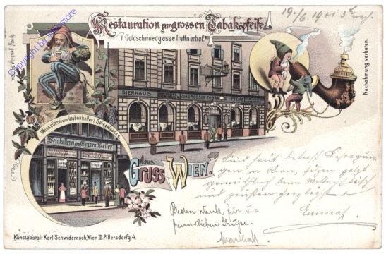 ak136643 Wien 1, Restauration zur grossen Tabakspfeife