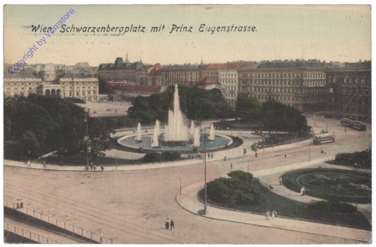 Wien 1, Schwarzenbergplatz mit Prinz Eugenstrasse