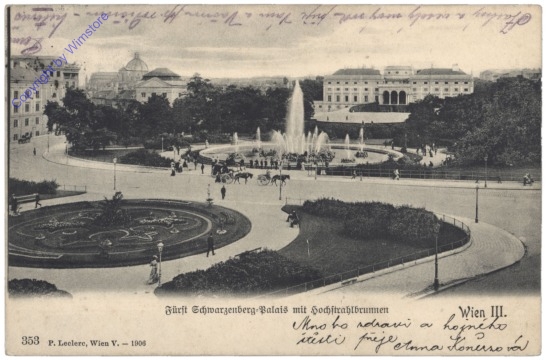 Wien 1, Fürst Schwarzenberg-Palais mit Hochstrahlbrunnen