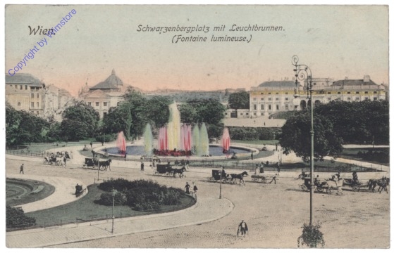 Wien 1, Schwarzenbergplatz mit Leuchtbrunnen