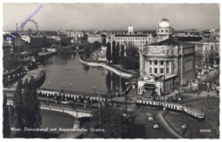 Wien 1, Donaukanal mit Aspernbrücke, Urania