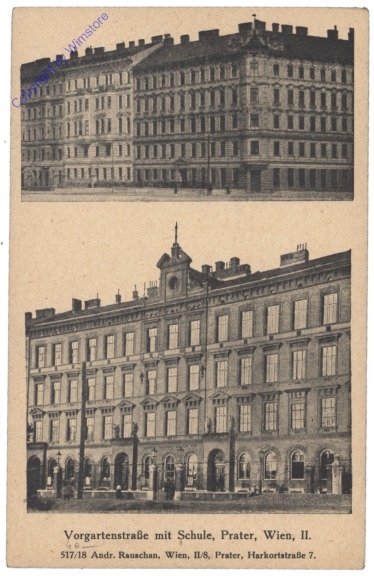 Wien 2, Vorgartenstraße mit Schule