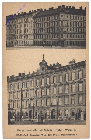 Wien 2, Vorgartenstraße mit Schule