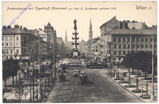 Wien 2, Praterstrasse mit Tegetthoff-Monument