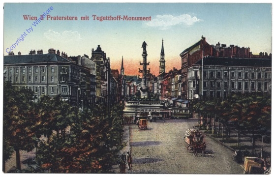 Wien 2, Praterstern mit Tegetthoff-Monument