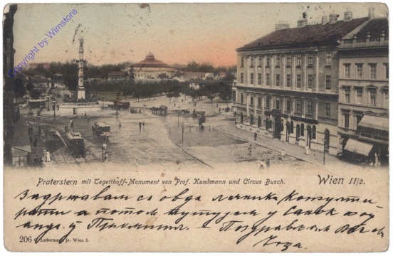 Wien 2, Praterstern mit Tegetthoff-Monument