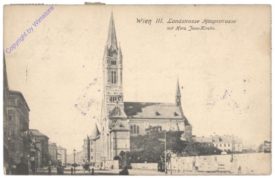 ak137496 Wien 3, Landstrasse Hauptstrasse mit Herz Jesu-Kirche