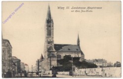 Wien 3, Landstrasse Hauptstrasse mit Herz Jesu-Kirche