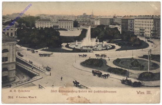 ak137608 Wien 3, Fürst Schwarzenberg-Palais mit Hochstrahlbrunnen