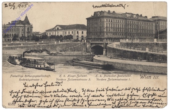 ak137614 Wien 3, Freiwillige Rettungsgesellschaft, Haupt-Zollamt, Postpaket-Bestellamt