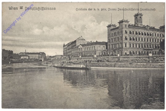 Wien 3, Dampfschiffstrasse, Gebäude der k.k. priv. Donau Dampfschifffahrts-Gesellschaft