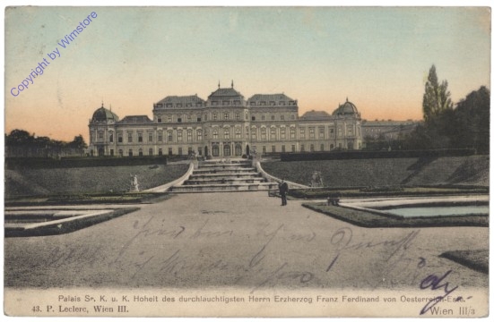ak137637 Wien 3, Palais Sr. k.u.k. Hoheit des durchlauchtigsten Herrn Erzherzog Franz Ferdinand von Oesterreich