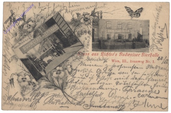 ak137686 Wien 3, Gruss aus Richter's Budweiser Bierhalle