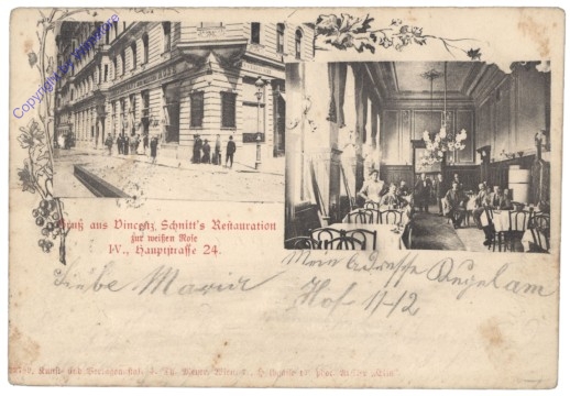 ak137857 Wien 4, Gruß aus Vincentz Schnitt's Restauration