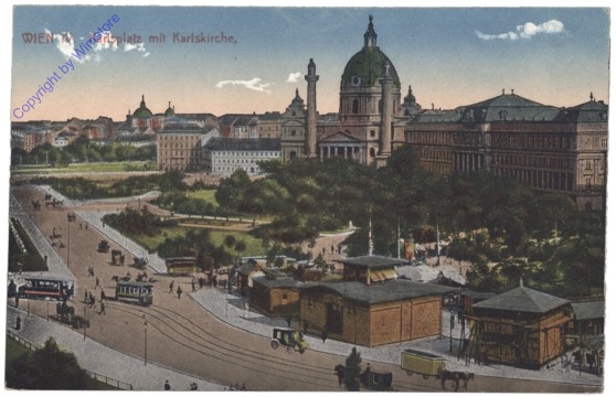 Wien 4, Karlsplatz mit Karlskirche