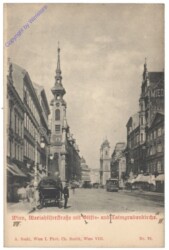 Wien 6, Mariahilferstraße mit Stifts- und Laimgrubenkirche