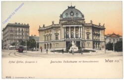 Wien 7, Hotel Höller, Deutsches Volkstheater mit Raimunddenkmal