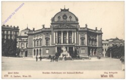 Wien 7, Hotel Höller, Deutsches Volkstheater mit Raimunddenkmal