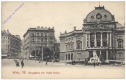 Wien 7, Burggasse mit Hotel Höller