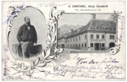 Wien 7, H. Ohrfandl, bürgl. Gastwirth, Mariahilferstraße