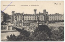 Wien 9, Maria-Theresienstrasse, Augartenbrücke mit Rossauerkaserne