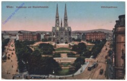 Wien 9, Votivkirche mit Maximilianplatz, Währingerstrasse