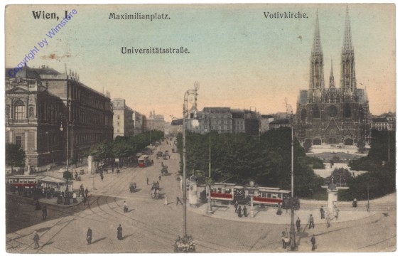 Wien 9, Votivkirche, Maximilianplatz, Universitätsstrasse