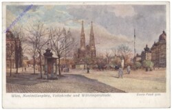 Wien 9, Maximilianplatz, Votivkirche und Währingerstrasse
