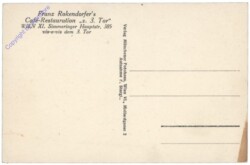 Wien 11, Franz Rokendorfer's Café-Restauration "z. 3. Tor"