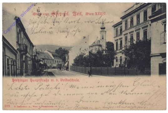 ak139038 Wien 13, Hietzinger Hauptstrasse m.d. Volksschule