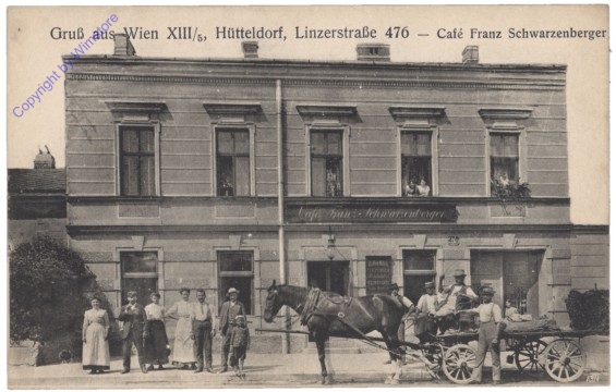 ak139080 Wien 13, Gruss aus Café Franz Schwarzenberger, Linzerstraße