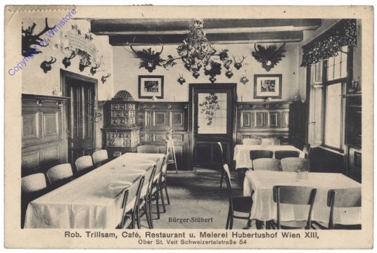 Wien 13, Rob. Trillsam, Café, Restaurant und Meierei Hubertushof