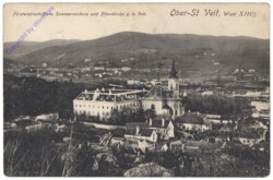 Wien 13, Ober St. Veit, Fürsterzbischöfliche Sommerresidenz und Pfarrkirche z.h. Veit