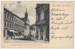 Wien 13, Penzingerstrasse mit Pfarrhofcapelle z.h. Rochus