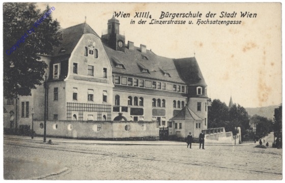 ak139259 Wien 13, Bürgerschule in der Linzerstrasse u. Hochsatzengasse