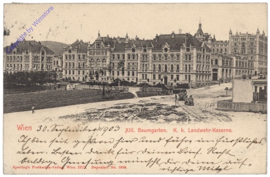 Wien 13, Baumgarten, k.k. Landwehr-Kaserne