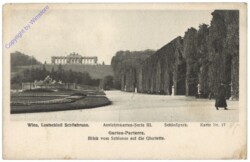 Wien 13, Garten-Parterre, Blick vom Schlosse auf die Gloriette