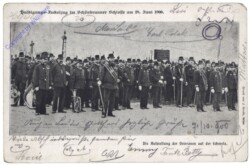 Wien 13, Huldigungs-Fackelzug im Schönbrunner Schlosse am 28.6.1900, Aufstellung der Veteranen auf der Schmelz